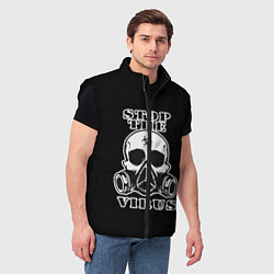 Мужской жилет Stop The Virus, цвет: 3D-черный — фото 2