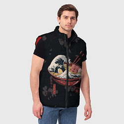 Мужской жилет Сакура и рамен, цвет: 3D-красный — фото 2