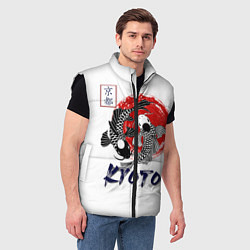 Мужской жилет Карпы Кои Киото, цвет: 3D-черный — фото 2