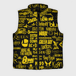 Мужской жилет Логотипы рок групп GOLD, цвет: 3D-черный