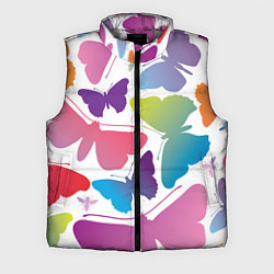 Мужской жилет Разноцветные бабочки, цвет: 3D-светло-серый