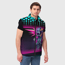 Мужской жилет НЕОНОВЫЙ ГОНЩИК, цвет: 3D-черный — фото 2