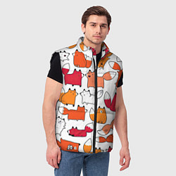 Мужской жилет Милые лисы, цвет: 3D-черный — фото 2
