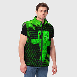 Мужской жилет MINECRAFT CREEPER, цвет: 3D-светло-серый — фото 2