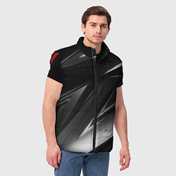 Мужской жилет GEOMETRY STRIPES BLACK & WHITE, цвет: 3D-красный — фото 2