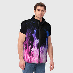 Мужской жилет НЕОНОВЫЙ ОГОНЬ, цвет: 3D-черный — фото 2