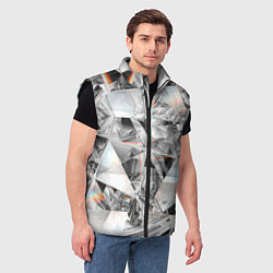 Мужской жилет Зеркальный калейдоскоп, цвет: 3D-черный — фото 2