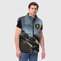 Мужской жилет Lamborghini - motorsport extreme, цвет: 3D-светло-серый — фото 2