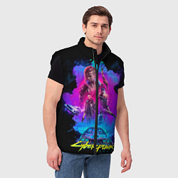 Мужской жилет Cyberpunk 2077, цвет: 3D-черный — фото 2