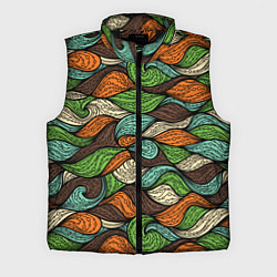 Мужской жилет Абстрактные волны, цвет: 3D-черный