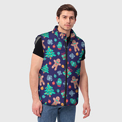 Мужской жилет Новый год, цвет: 3D-светло-серый — фото 2