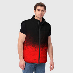 Мужской жилет КРАСНО-ЧЕРНЫЙ ГРАДИЕНТ, цвет: 3D-черный — фото 2