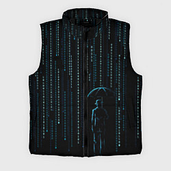 Мужской жилет Двоичный дождь, матрица, цвет: 3D-черный
