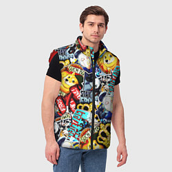 Мужской жилет CS GO STICKERBOMBING, цвет: 3D-красный — фото 2