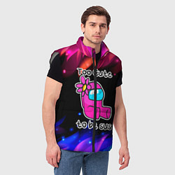 Мужской жилет Pink Among Us, цвет: 3D-светло-серый — фото 2