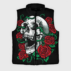 Мужской жилет Череп и Розы, цвет: 3D-черный