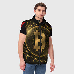 Мужской жилет ЗОЛОТОЙ БИТКОИН, цвет: 3D-красный — фото 2