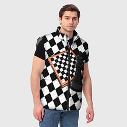 Мужской жилет Шахматы, цвет: 3D-светло-серый — фото 2