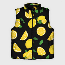 Мужской жилет Лимоны на чёрном, цвет: 3D-черный