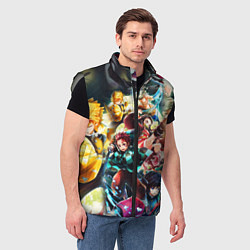 Мужской жилет КЛИНОК РАССЕКАЮЩИЙ ДЕМОНОВ ПЕРСОНАЖИ, цвет: 3D-светло-серый — фото 2