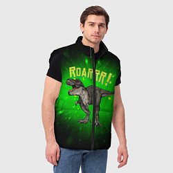 Мужской жилет Roarrr! Динозавр T-rex, цвет: 3D-черный — фото 2