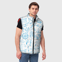 Мужской жилет Морская тема, цвет: 3D-красный — фото 2