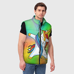 Мужской жилет Крутой единорог, цвет: 3D-черный — фото 2