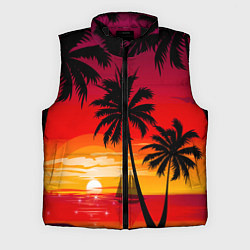 Мужской жилет Гавайский закат, цвет: 3D-черный