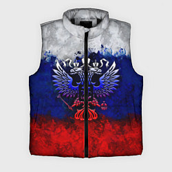 Мужской жилет Россия Russia Герб, цвет: 3D-черный