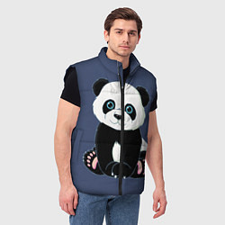 Мужской жилет Милая Панда Sweet Panda, цвет: 3D-черный — фото 2