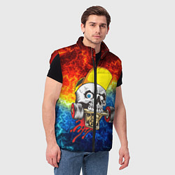 Мужской жилет Череп со скейтом, цвет: 3D-красный — фото 2