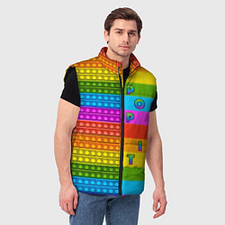 Мужской жилет POP it вертикальная надпись, цвет: 3D-черный — фото 2