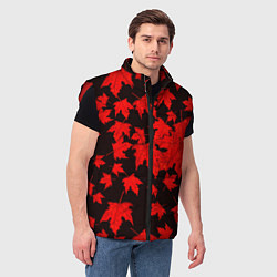 Мужской жилет Осенние листья, цвет: 3D-красный — фото 2