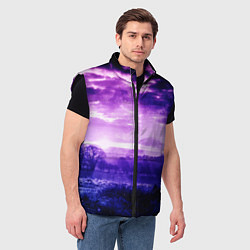 Мужской жилет ФИОЛЕТОВЫЙ РАЙ, цвет: 3D-черный — фото 2