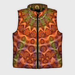 Мужской жилет Оранжево-оливковый калейдоскоп, цвет: 3D-черный