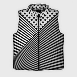 Мужской жилет Полосатый комбинированный узор, цвет: 3D-черный