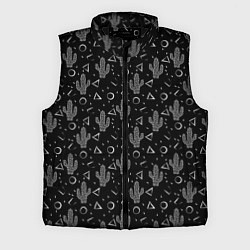 Мужской жилет Черно белые кактусы
