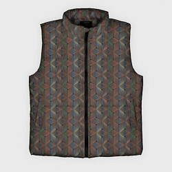 Мужской жилет Абстракция из разноцветных треугольников из линий, цвет: 3D-черный