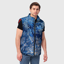 Мужской жилет Снежинки макро snowflakes macro, цвет: 3D-красный — фото 2