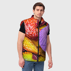 Мужской жилет Разноцветные ракушки multicolored seashells, цвет: 3D-красный — фото 2