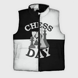 Мужской жилет Шахматный День, цвет: 3D-черный