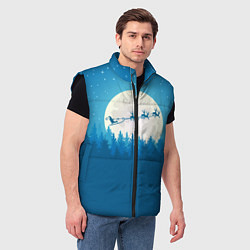 Мужской жилет Санта с Оленями, цвет: 3D-черный — фото 2