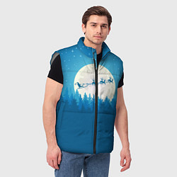 Мужской жилет Санта с Оленями, цвет: 3D-светло-серый — фото 2