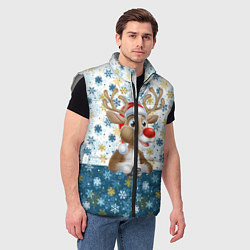 Мужской жилет Весёлый Оленёнок, цвет: 3D-светло-серый — фото 2