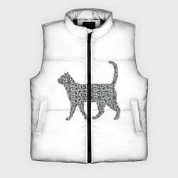 Мужской жилет QR - кот, цвет: 3D-черный