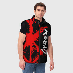 Мужской жилет БЕРСЕРК КРАСНОЕ КЛЕЙМО ИЕРОЛГИФЫ, цвет: 3D-черный — фото 2