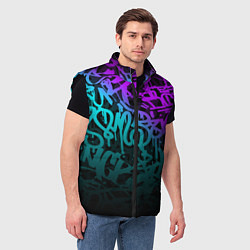 Мужской жилет НЕОНОВОЕ ГРАФФИТИ NEON, цвет: 3D-черный — фото 2