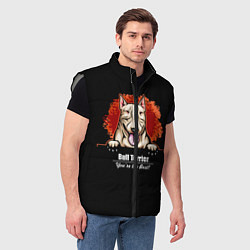 Мужской жилет Собака Бультерьер, цвет: 3D-светло-серый — фото 2