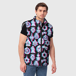 Мужской жилет Новогодний глюк, цвет: 3D-светло-серый — фото 2