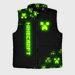 Мужской жилет MINECRAFT NEON LOGO CREEPER, цвет: 3D-светло-серый